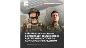 Військові та учасники бойових дій звільняються від сплати відсотків за користування кредитом